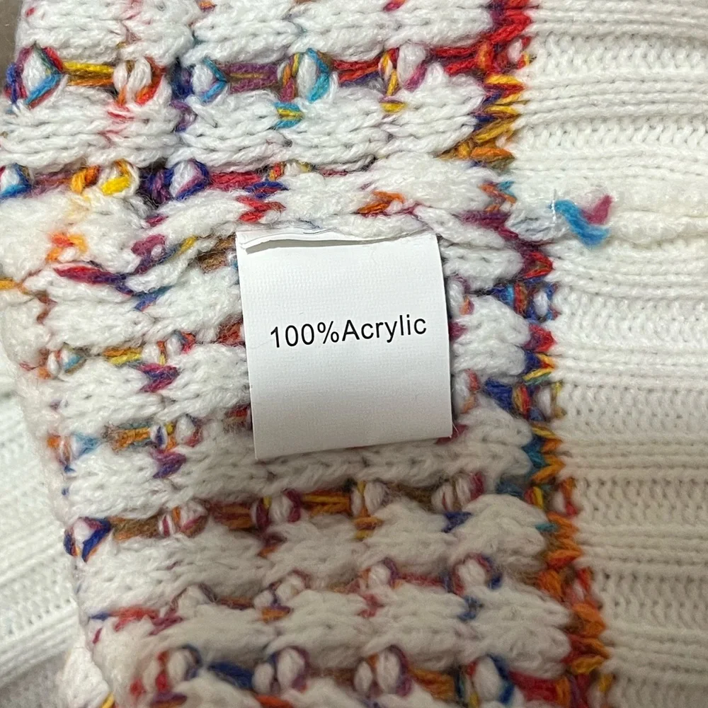 Miss Sparkling Knit V‑Neck Sweater Vest Size Large Multicolor Yarn